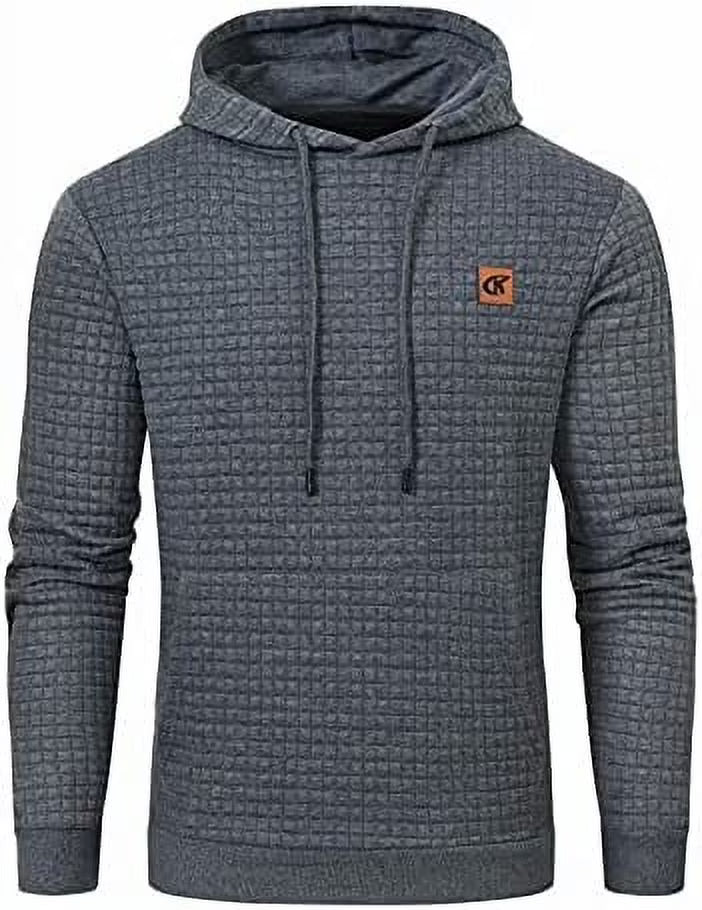 Gray Plaid Pullover Hoodie O7483