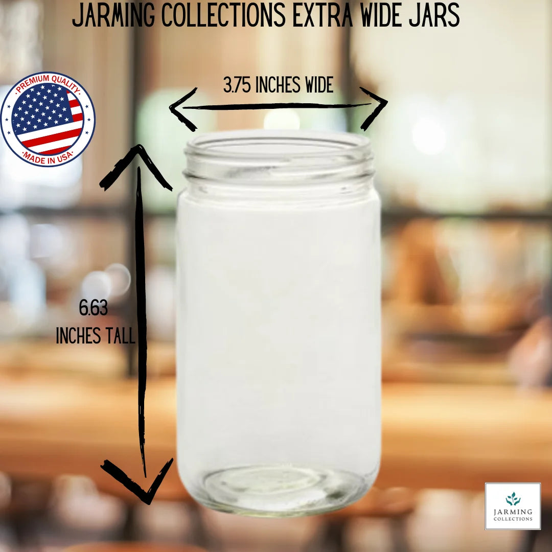 Extra Wide Mouth Glass Quart Jars with Lids 32 oz 3 Pack X90275