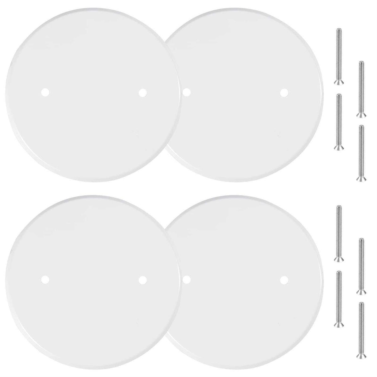 4 Pack 5 Inch Metal Flat Round Ceiling Cover Plate with Screws K146