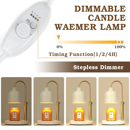 Blue Candle Warmer Lamp with Timer, Dimmable, 2 Bulbs E562659
