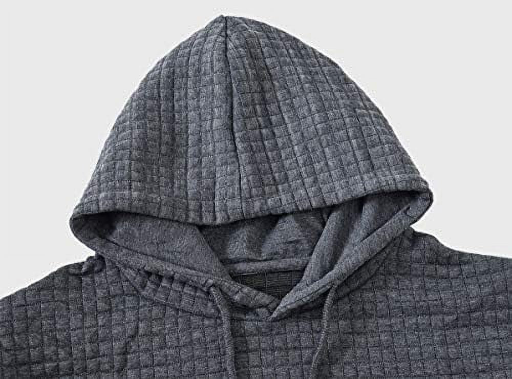 Gray Plaid Pullover Hoodie O7483
