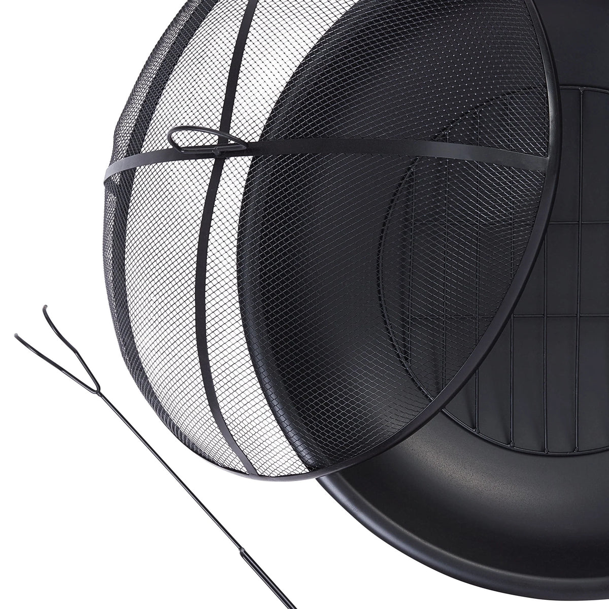 Black Round Iron Wood Burning Fire Pit L566912