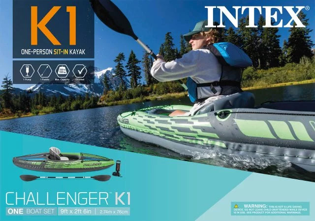 Inflatable Single Person Kayak Set with Pump T90691
