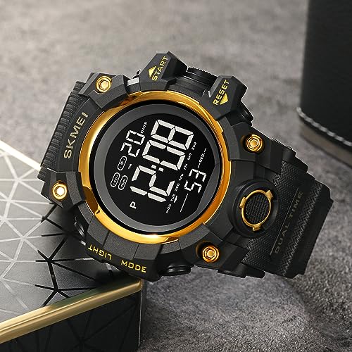 Large Face Digital Sports Watch with LED Backlight J566