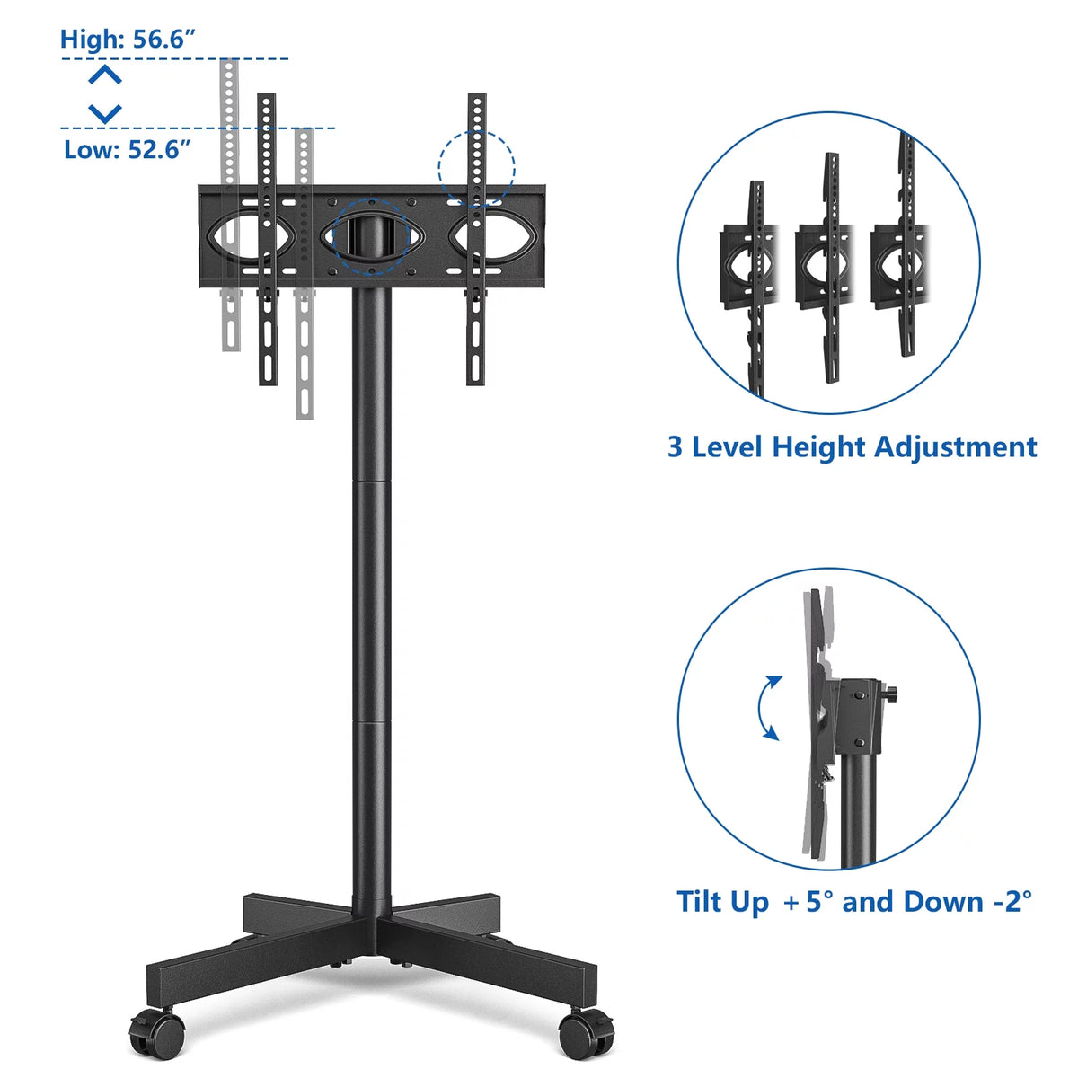 Mobile TV Stand up to 60 inch with Mount Cart W23070