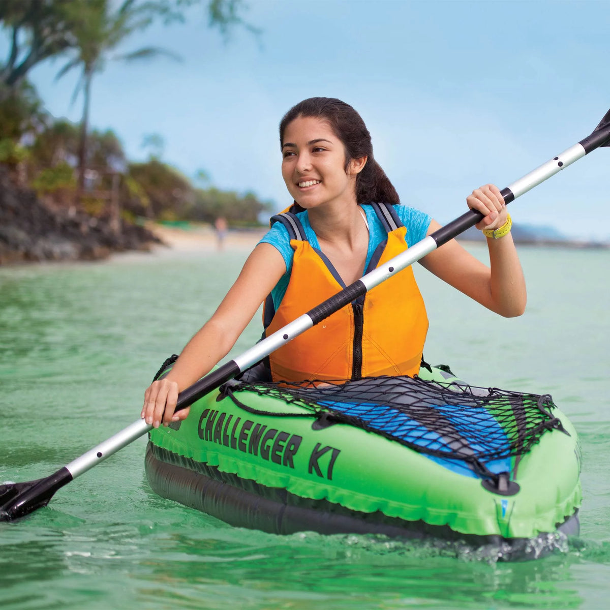 Inflatable Single Person Kayak Set with Pump T90691
