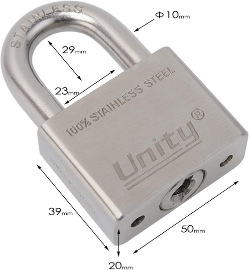 100% Stainless Steel Keyed Alike Marine Lock, Pack of 2 (50mm) K346