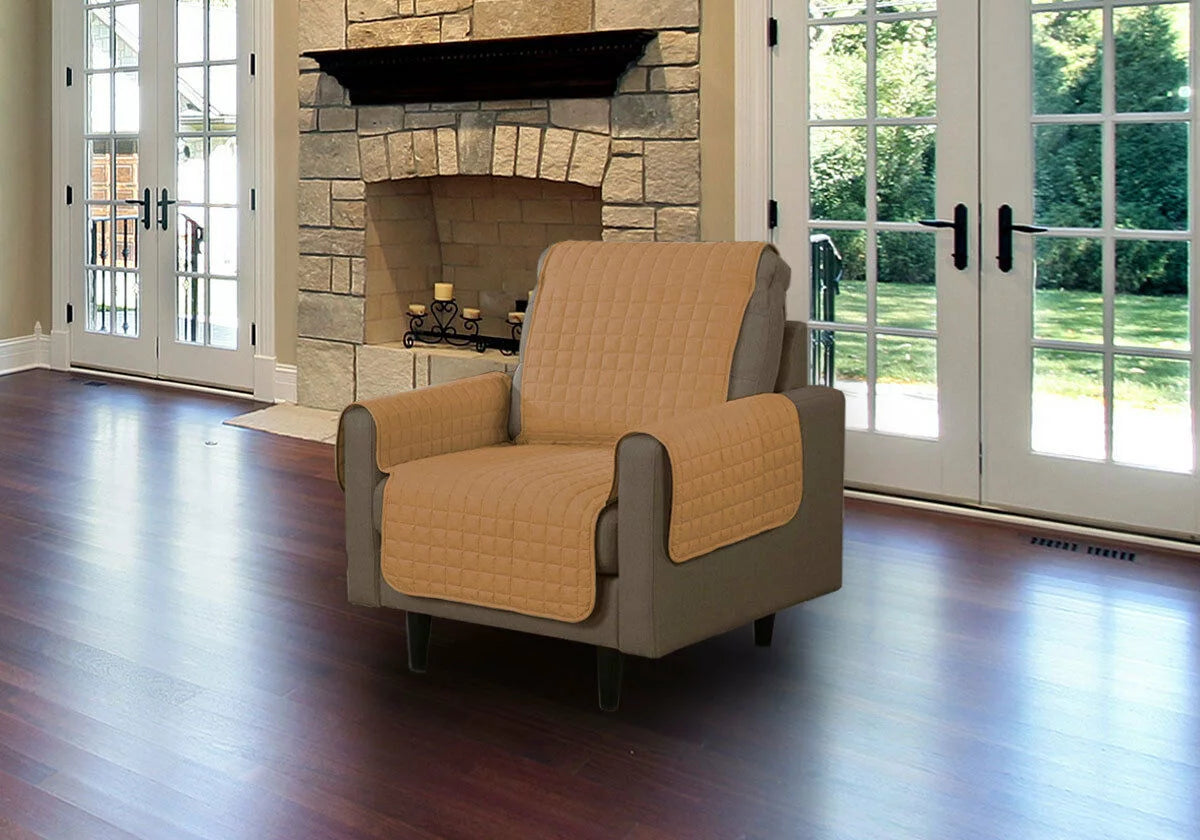Quilted Microsuede Machine Washable Sofa Slipcover Z849