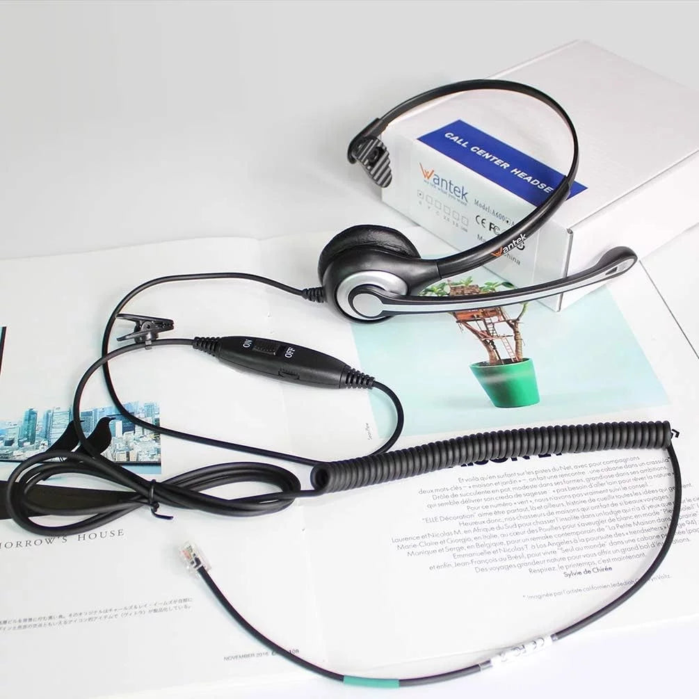 Corded Telephone Headset with Noise Canceling Mic V5685