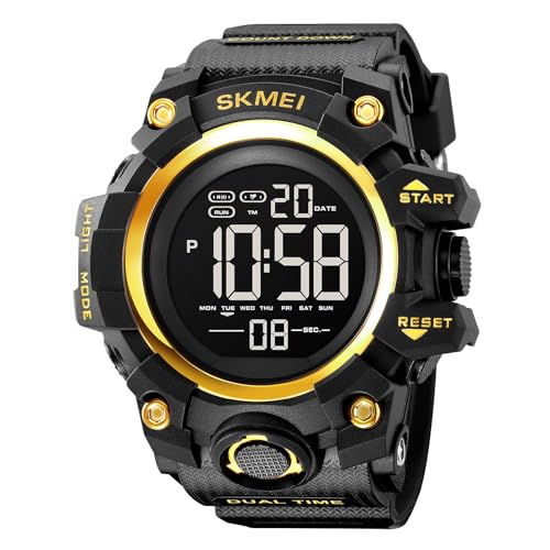 Large Face Digital Sports Watch with LED Backlight J566