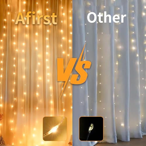 2 Packs LED Curtain String Lights 8FT x 7FT Waterproof Warm White N131