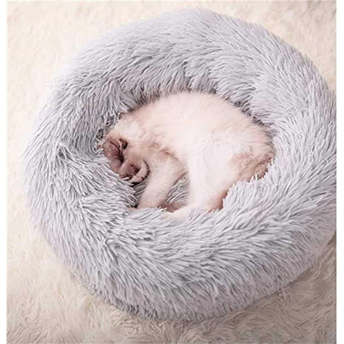 Washable Soft Plush Donut Cat and Dog Bed T7900