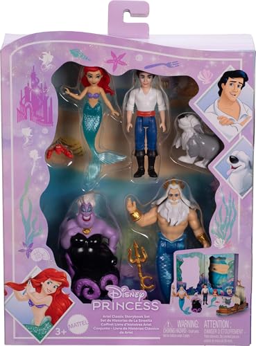 Ariel Mermaid Doll Story Set with 4 Small Dolls, 2 Animal Figures & 1 Accessory H480443