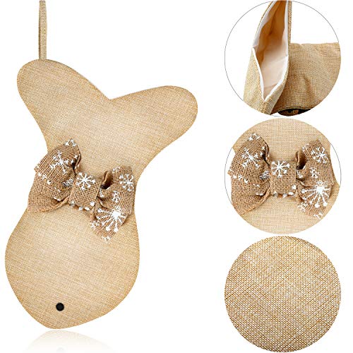 2 Pcs Dog Christmas Stocking with Bow Knot Z35916