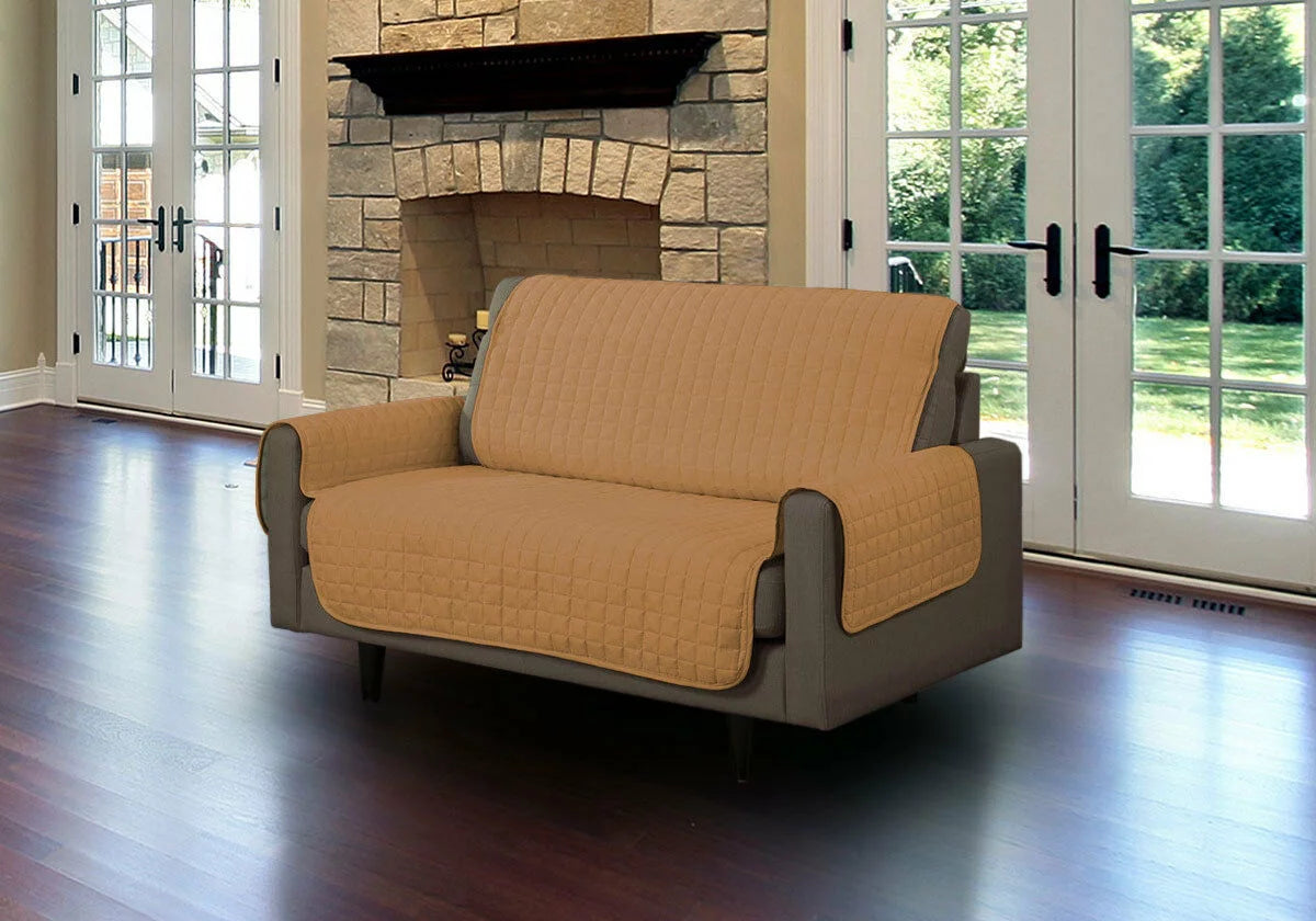 Quilted Microsuede Machine Washable Sofa Slipcover Z849