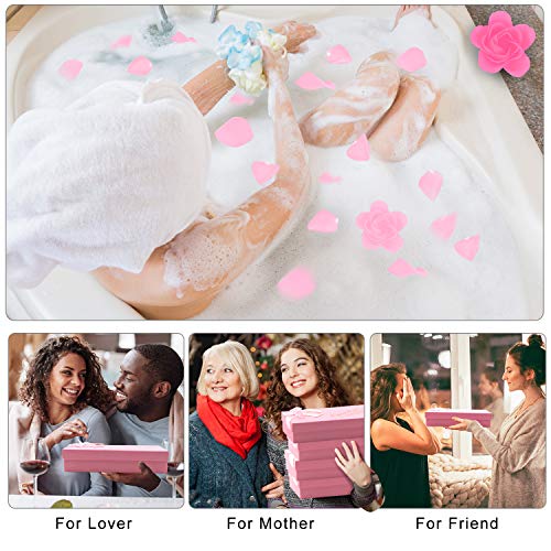 18 PCS Floral Scented Bath Soap Rose Flower Petals Plant Essential Oil Rose Soap Set (Pink) E66157