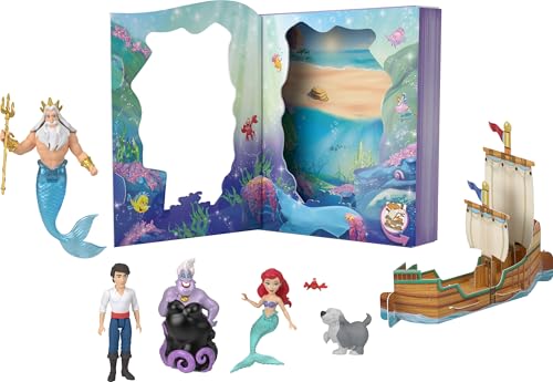 Ariel Mermaid Doll Story Set with 4 Small Dolls, 2 Animal Figures & 1 Accessory H480443