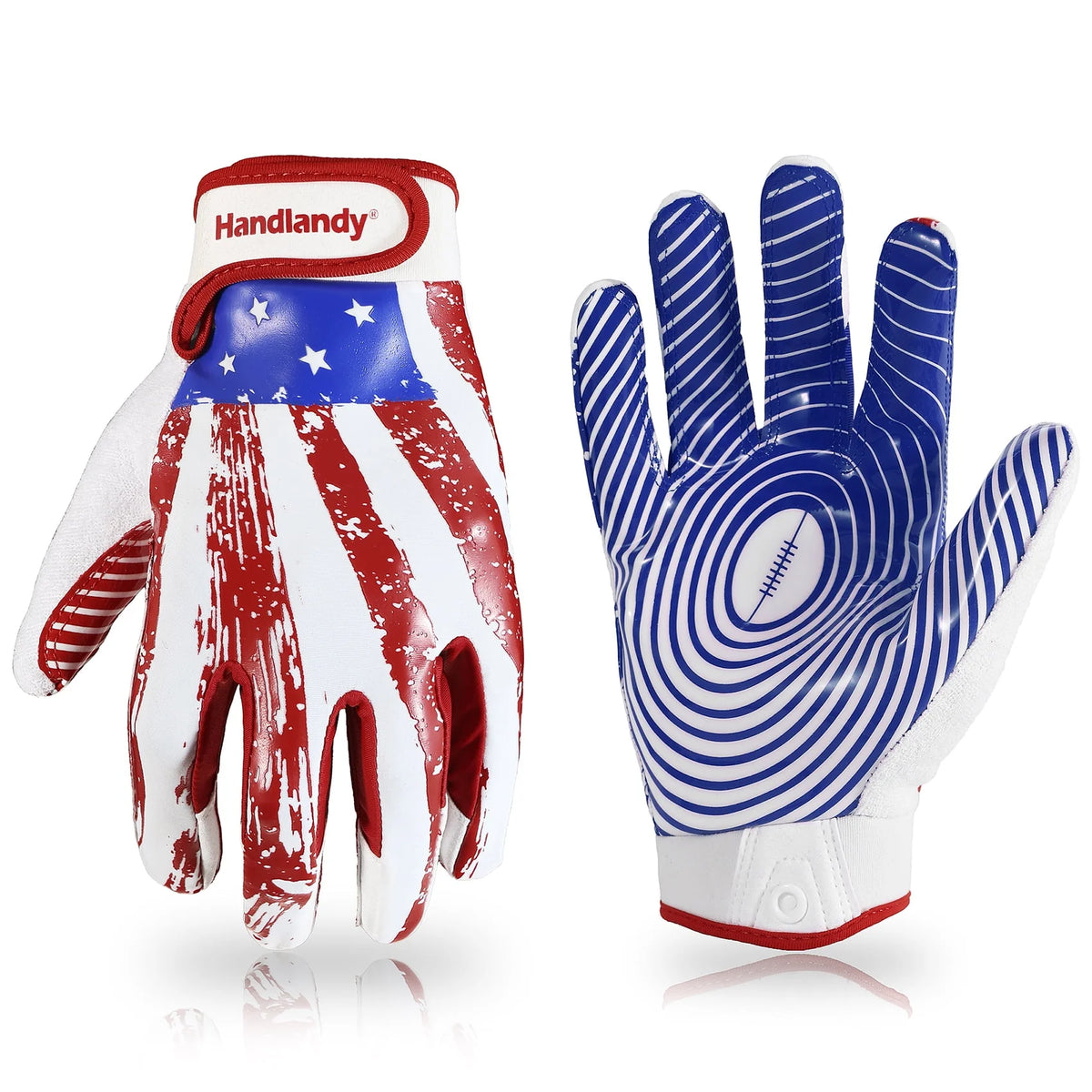 White and Gold Stretch Fit Football Gloves I58780