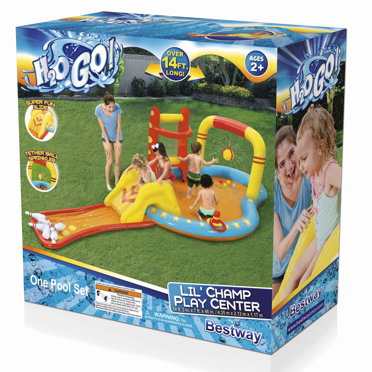Inflatable Play Pool Center with Slide T48219