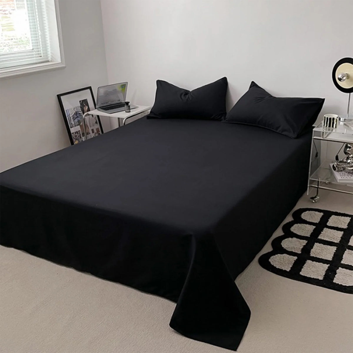 King Size Microfiber Sheets, Black C888