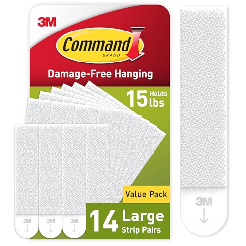 White Large Picture Hanging Strips, 14-Pairs W367