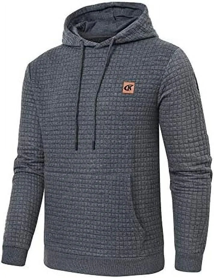 Gray Plaid Pullover Hoodie O7483