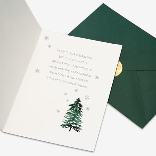 24 Watercolor Christmas Greeting Cards with Envelopes & Stickers F7598