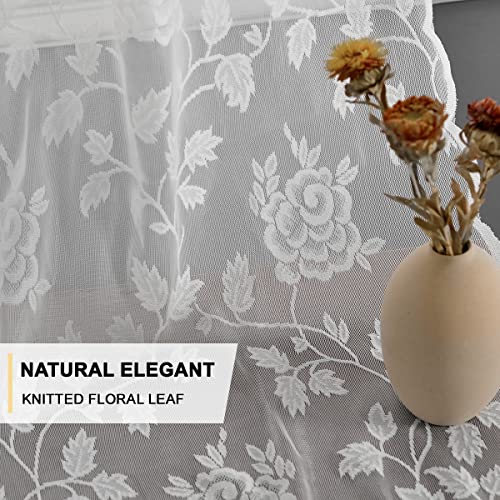 Grey Lace Curtains 84 Inches Long 2 Panels Set, 52 x 84 Inch G55272