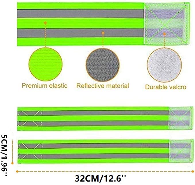 Adjustable Reflective Bands for Wrist Arm Ankle Leg S93076