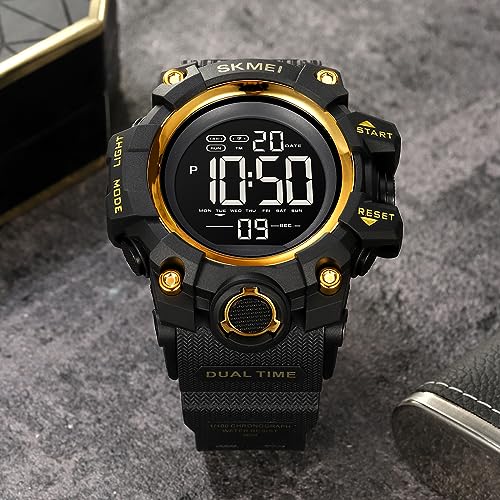 Large Face Digital Sports Watch with LED Backlight J566