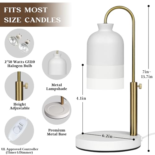 Blue Candle Warmer Lamp with Timer, Dimmable, 2 Bulbs E562659