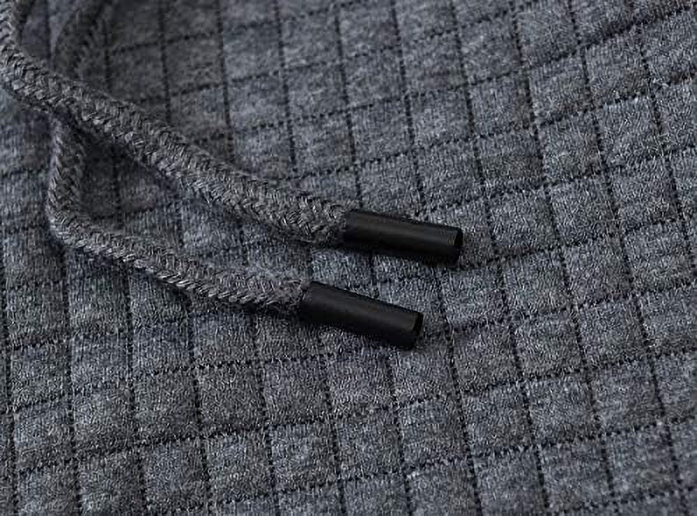 Gray Plaid Pullover Hoodie O7483