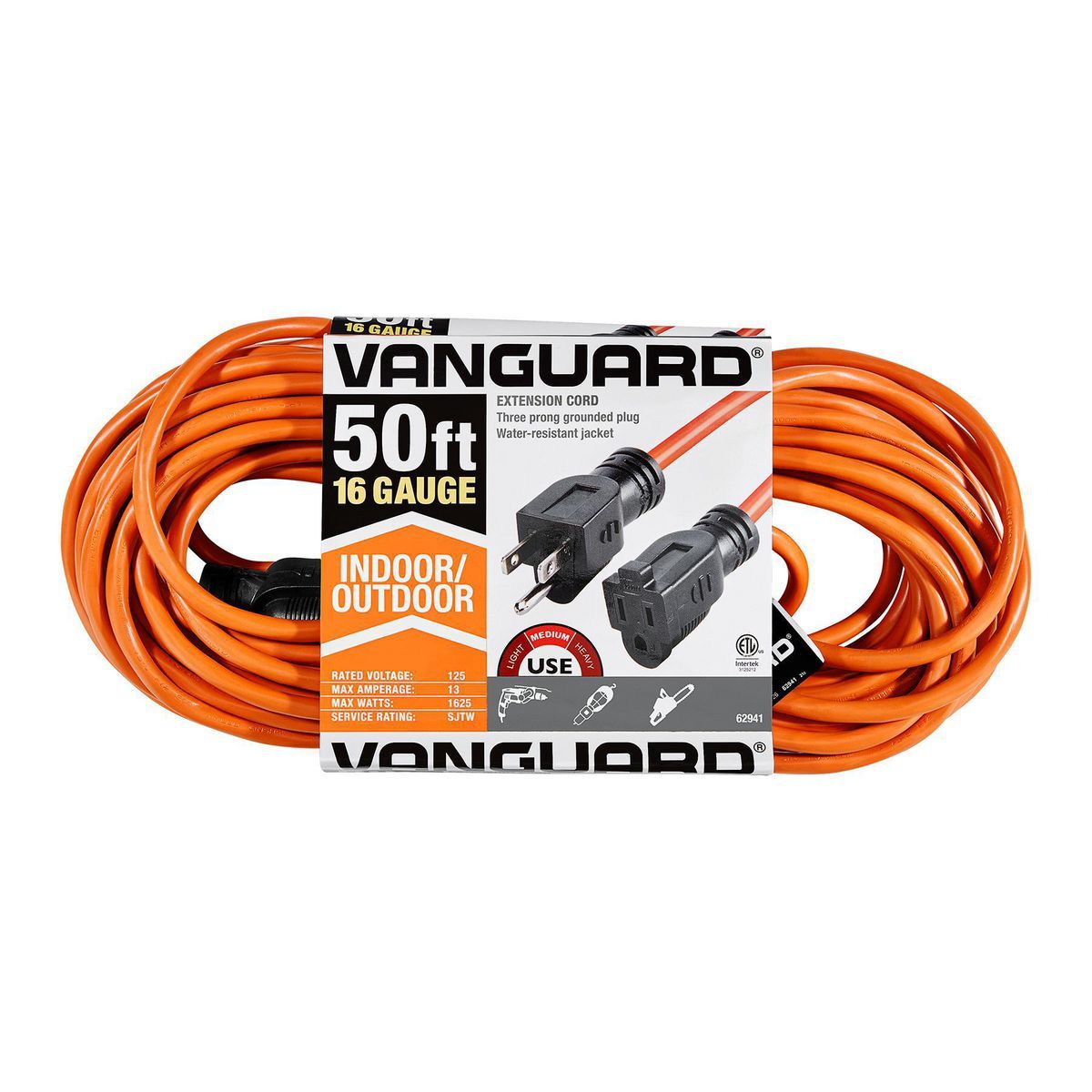 50 ft. 16/3 Gauge Indoor/Outdoor Extension Cord, Orange Q87080