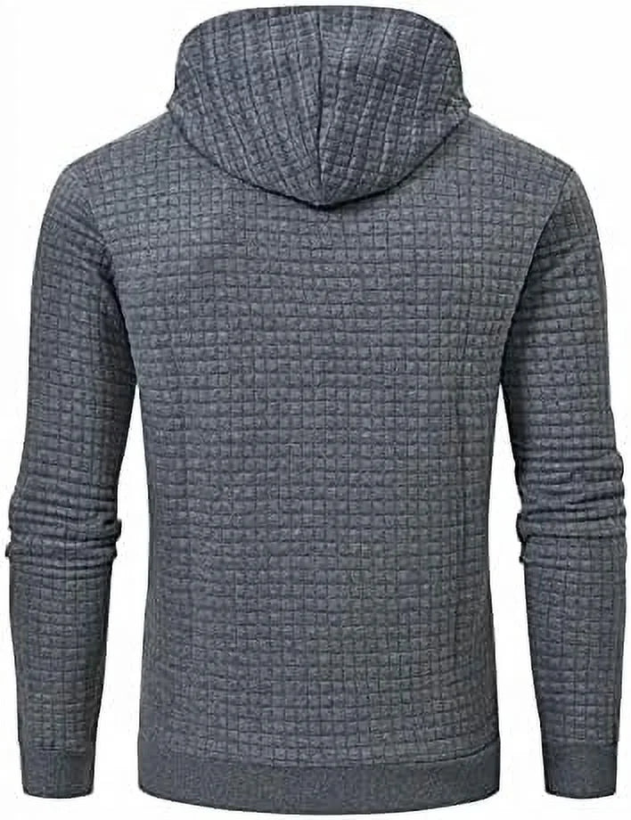 Gray Plaid Pullover Hoodie O7483
