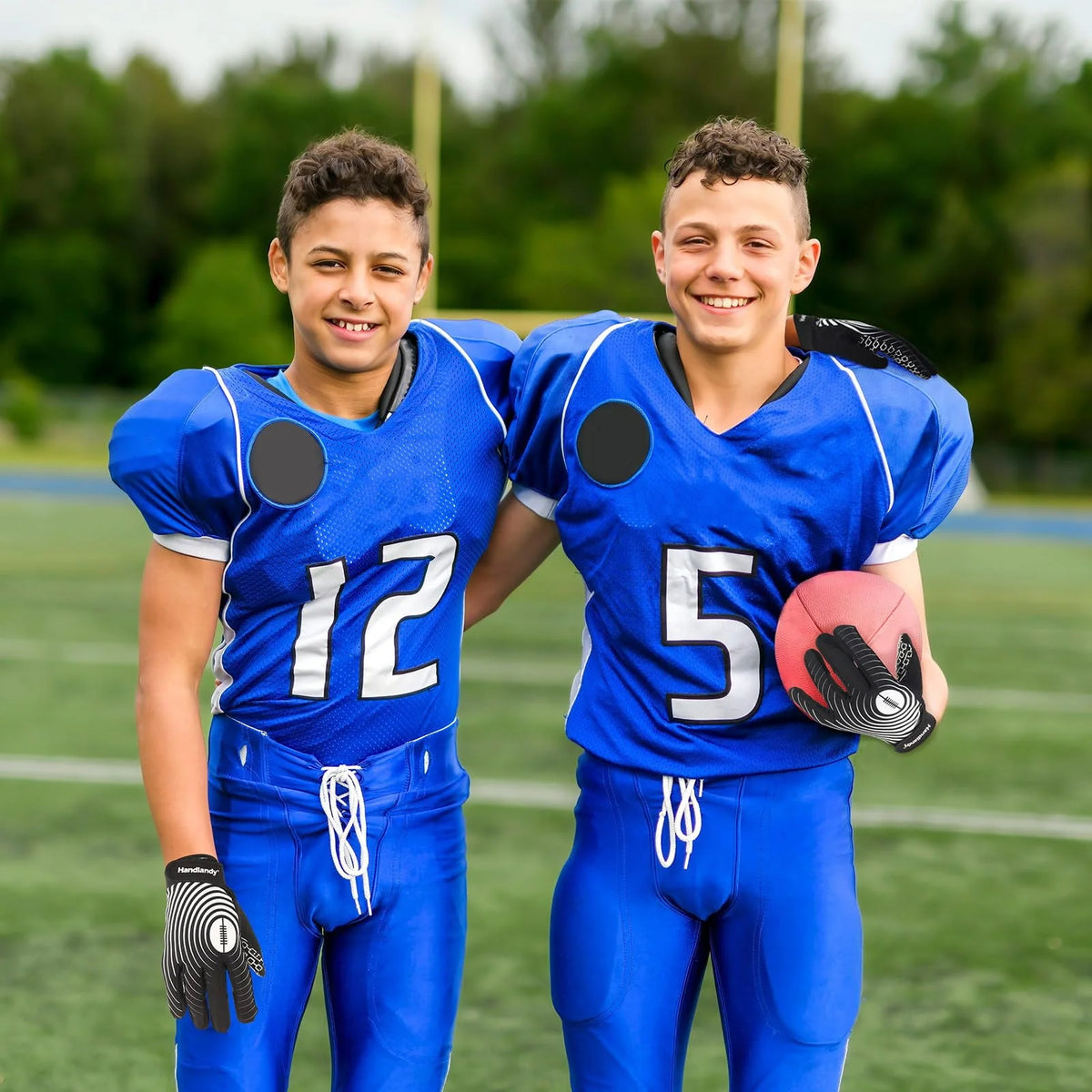 White and Gold Stretch Fit Football Gloves I58780