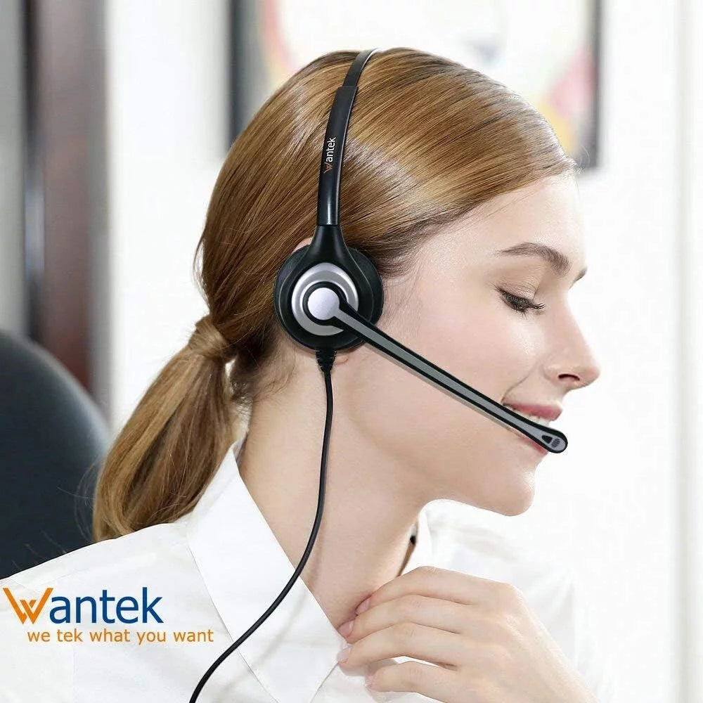 Corded Telephone Headset with Noise Canceling Mic V5685