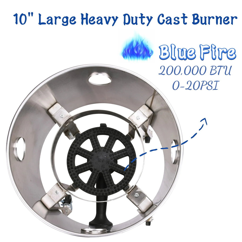 Stainless Steel Propane Burner Turkey Fryer with Wheels 200,000 BTU H286830