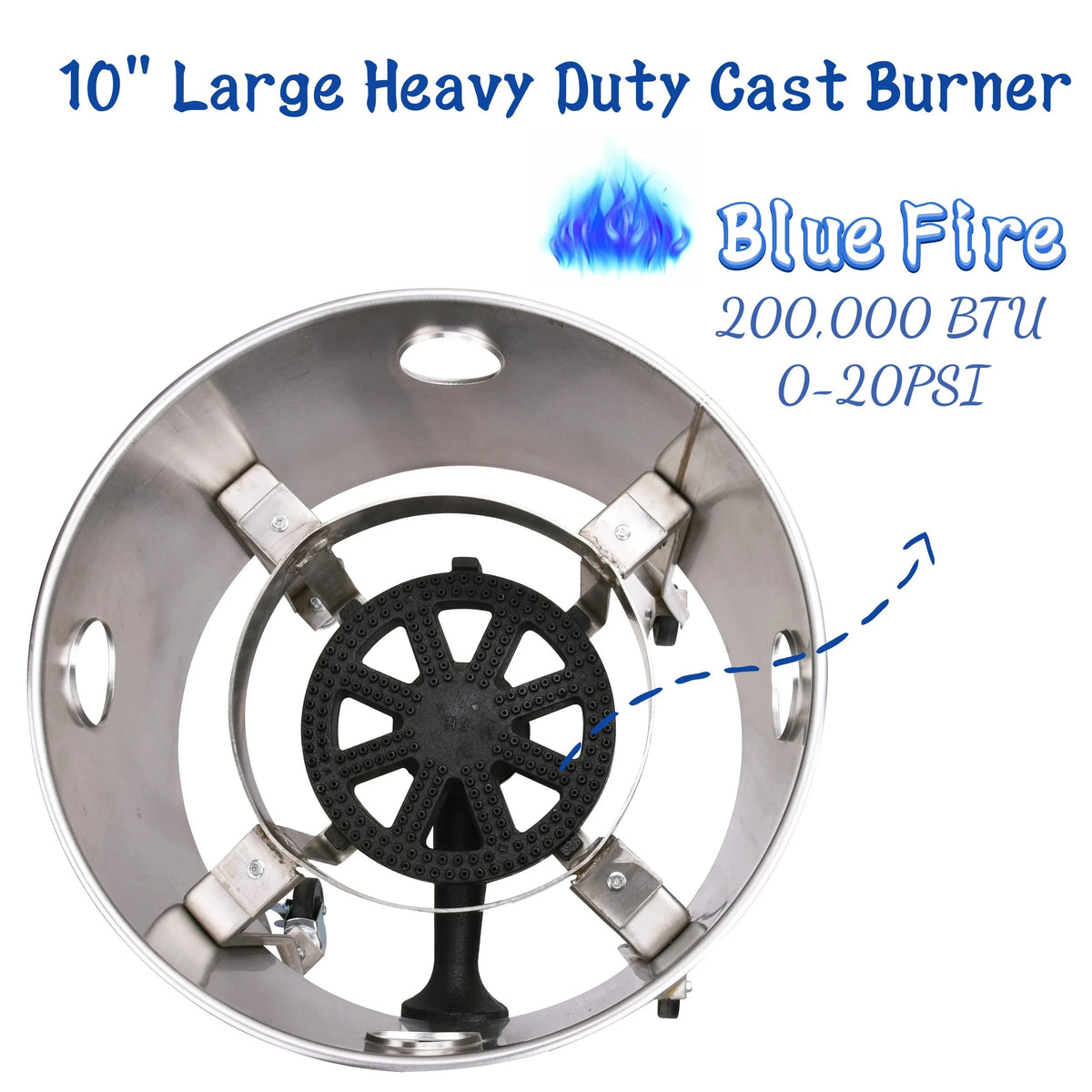 Stainless Steel Propane Burner Turkey Fryer with Wheels 200,000 BTU H286830