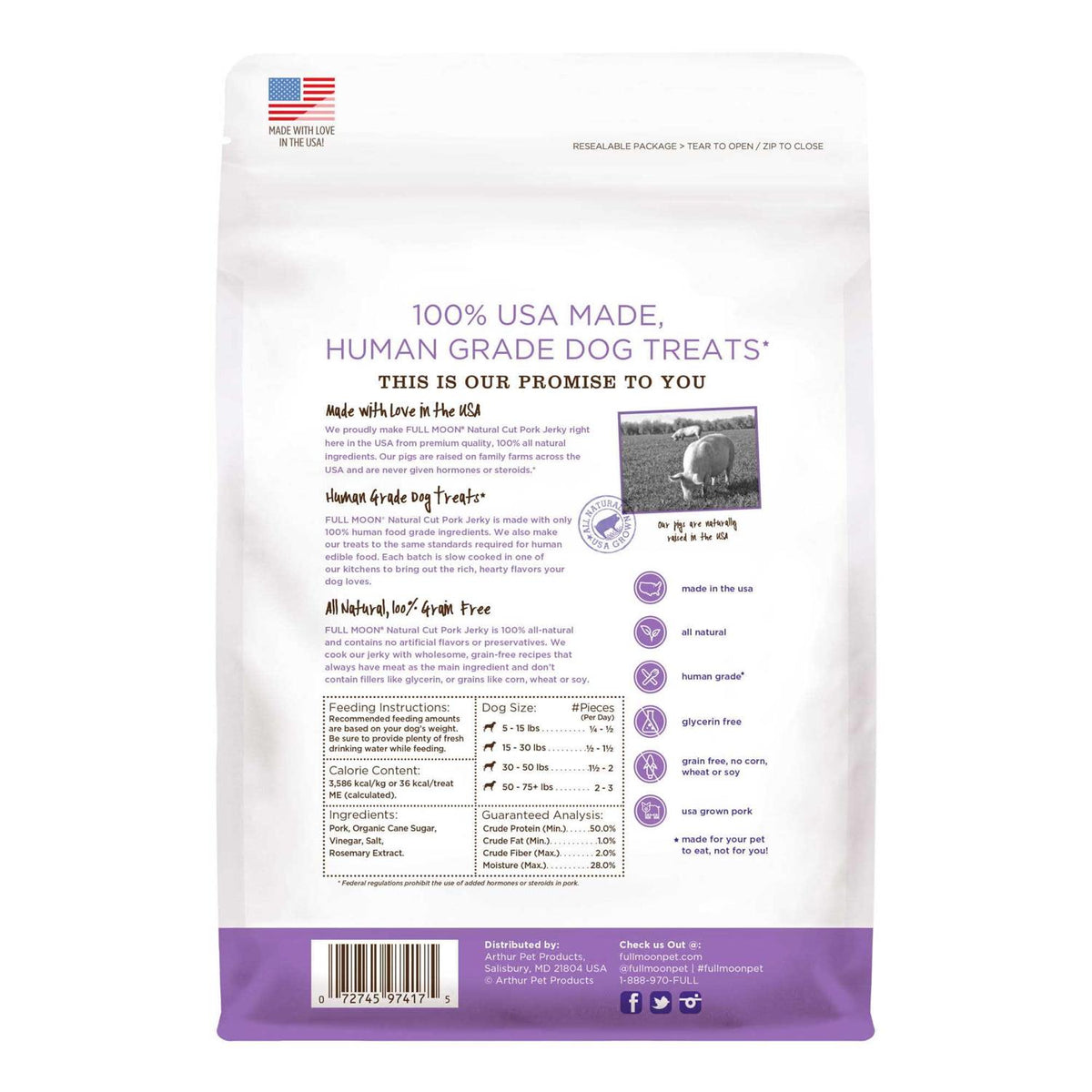 Natural Cut Pork Jerky Dog Treats R942